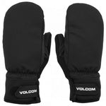 Volcom V.Co Nyle Mittens - Pair of black mittens with a textured palm and thumb, featuring a Velcro closure on the wrist strap.