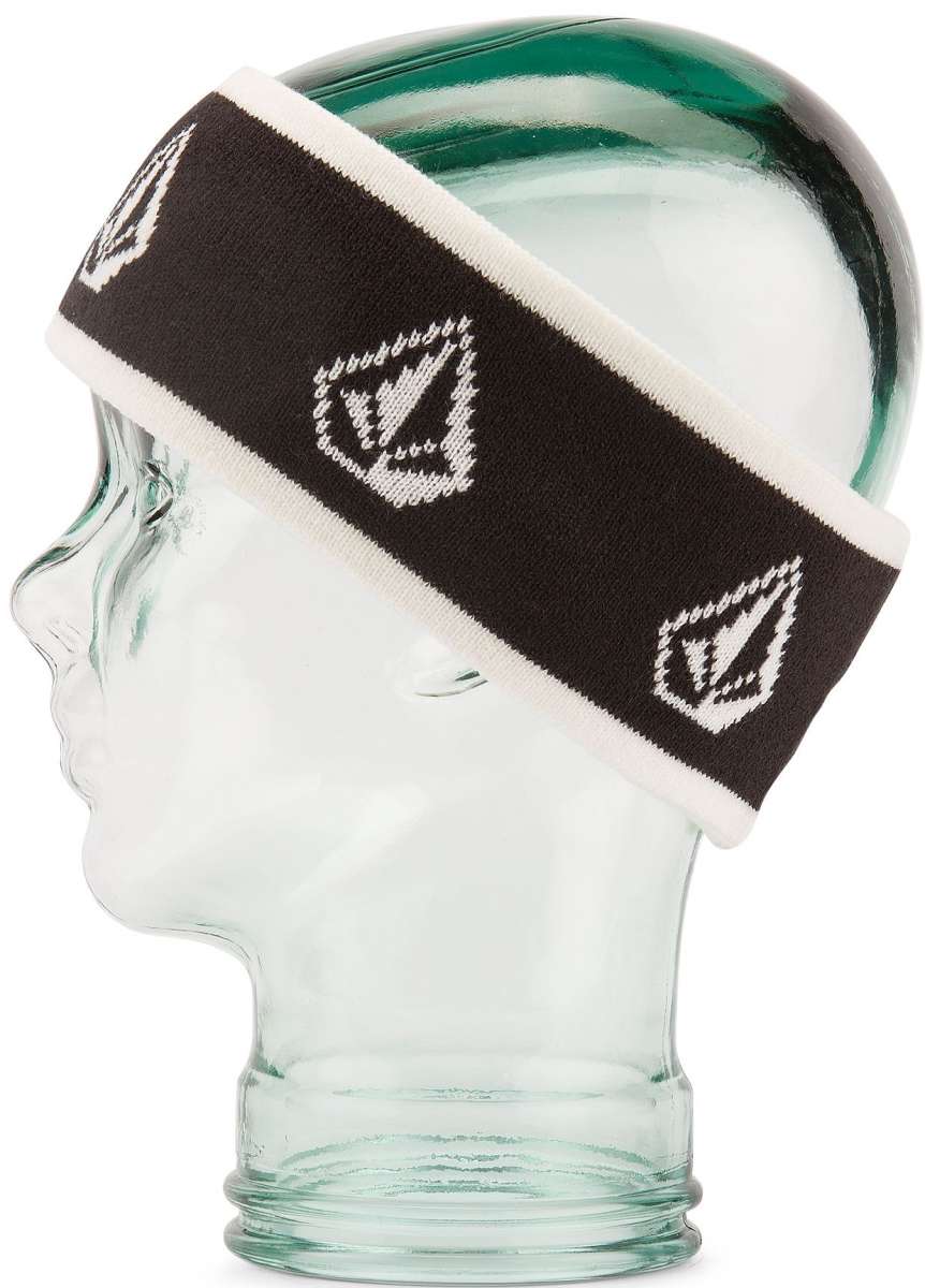 Volcom VCO Snow Headband 2023 - A black headband with a white logo and trim.