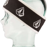 Volcom VCO Snow Headband 2023 - A black headband with a white logo and trim.