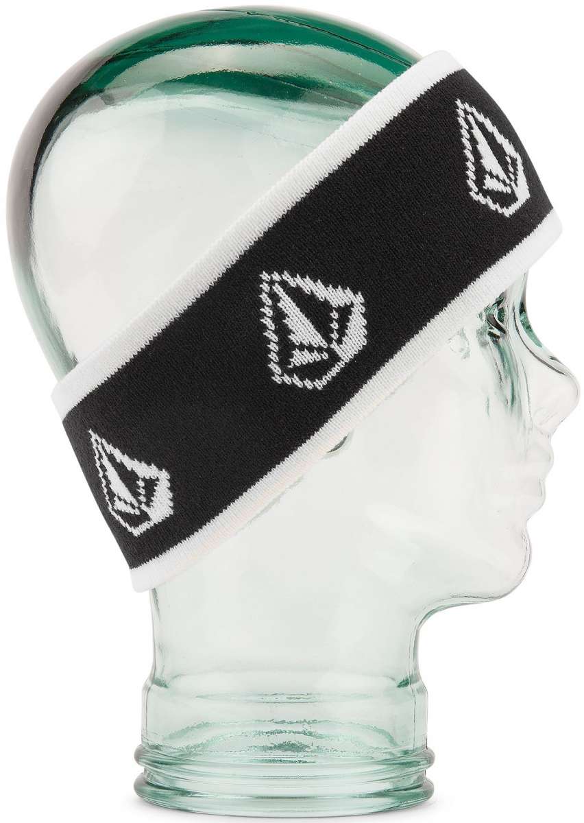 Volcom VCO Snow Headband 2023 - Black headband with white embroidered logo and trim.