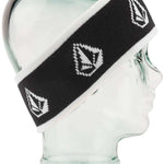 Volcom VCO Snow Headband 2023 - Black headband with white embroidered logo and trim.