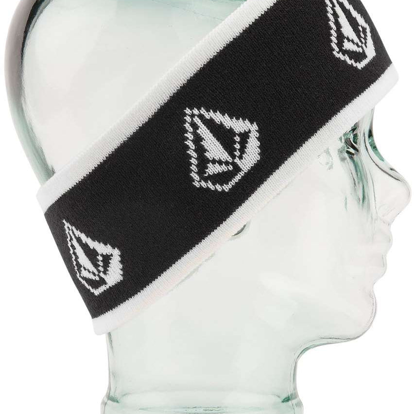Volcom VCO Snow Headband 2023 - Black headband with white embroidered logo and trim.