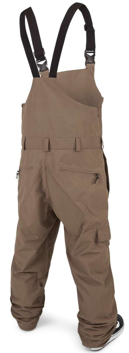 Volcom V.Co Sparta Bib Overall Pants 2024 - Black bib overalls with white stitching and silver buckles on straps.