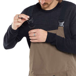 Volcom V.Co Sparta Bib Overall Pants 2024 - Black bib overalls with a white logo on the left leg and black straps.