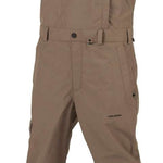 Volcom V.co Sparta Bib Overall Pants 2024 - Beige bib overalls with adjustable straps and black buckles.