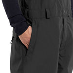 Volcom V.Co Sparta Bib Overall Pants 2024 - Black bib overall pants with a white logo on the left leg and black drawstring waistband.