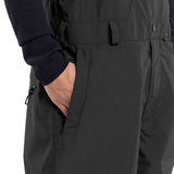 Volcom V.Co Sparta Bib Overall Pants 2024 - Black bib overall pants with a white logo on the left leg and black drawstring waistband.