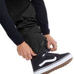 Volcom V.Co Sparta Bib Overall Pants 2024 - Black bib overalls with white stitching and a black zipper on the fly.