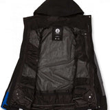 Volcom V.Co Stretch GORE-TEX Jacket 2024 - Black jacket with white logo on chest and blue accents on sleeve.