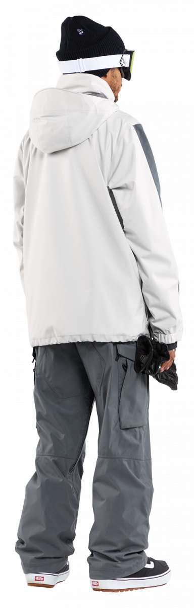 Volcom V.Co Stretch GORE-TEX Jacket 2024 - A black jacket with a white logo on the left chest and gray accents on the right shoulder.