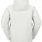 Volcom V.Co Stretch GORE-TEX Jacket 2024 - A white jacket with a hood, featuring black zippers and a green logo on the left chest.