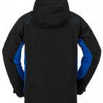 Volcom V.Co WFO Shell Jacket 2024 - Black jacket with blue accents on sleeves and chest.