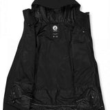 Volcom V.Co WFO Shell Jacket 2024 - Black jacket with a hood, featuring a white logo on the chest and black hardware.