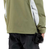 Volcom V.Co WFO Shell Jacket 2024 - Olive green jacket with white accents and a hood.