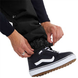 Volcom X Dustbox Pant 2024 - Black pants with white logo on left thigh and elastic waistband.