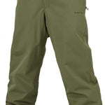 Volcom X Dustbox Pant 2024 - Olive green pants with a subtle pattern of small, darker olive green dots on the left thigh.