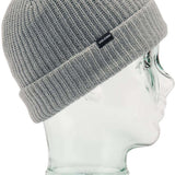 Volcom Youth Sweep Lined Beanie 2023 - A gray beanie with a black label that says "VOLCOM" in white letters.