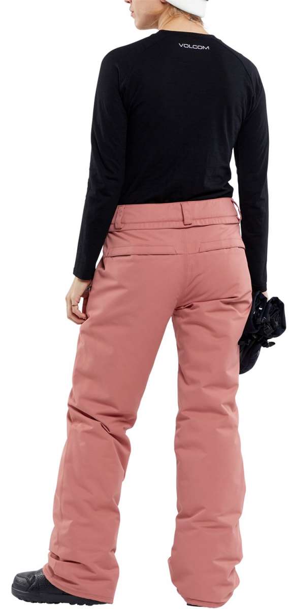 Volcom Women's Frochickie Insulated Pant - Black snow pants with a subtle white logo on the left thigh and right hip.