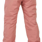 Volcom Women's Frochickie Insulated Pant - A dusty rose pair of insulated ski pants with zippered pockets and a belt loop on the waistband.
