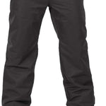 Volcom Women's Frochickie Insulated Pant - Black snow pants with a subtle white stripe pattern on the side of each leg.