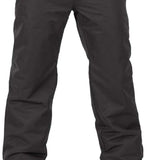 Volcom Women's Frochickie Insulated Pant - Black snow pants with a subtle white stripe pattern on the side of each leg.