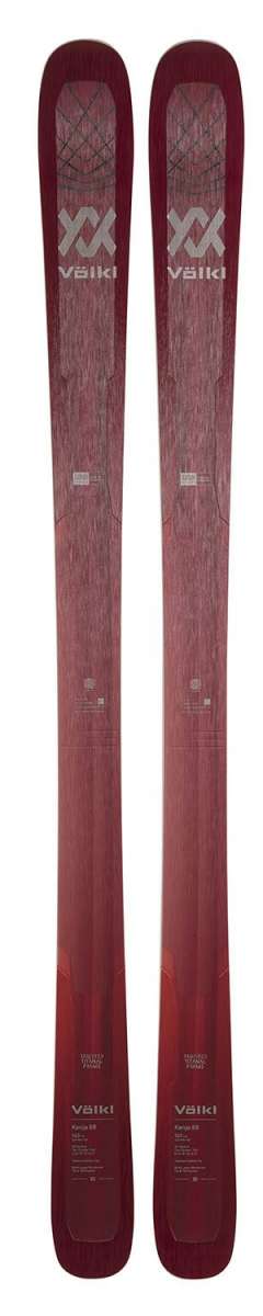Volkl Women's Kenja 88 Flat Ski 2022-2023 - A women's all-mountain ski with a pink base and white lettering on top.
