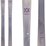 Volkl Women's Kenja 88 Skis 2024 - White skis with purple logo and text on top, angled view from above.