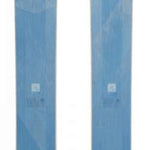 Volkl Women's Secret 96 Skis 2024 - White skis with a geometric pattern on top and bottom, featuring a diamond-shaped design in light blue and dark blue hues.