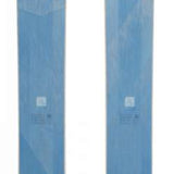 Volkl Women's Secret 96 Skis 2024 - White skis with a geometric pattern on top and bottom, featuring a diamond-shaped design in light blue and dark blue hues.