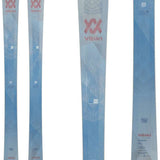 Volkl Women's Secret 96 Skis 2024 - White skis with a geometric pattern on top and bottom, featuring a diamond-shaped design in red and gray.