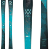 Volkl Women's Yumi 84 Skis 2024 - Black skis with a geometric pattern and white lettering on top.