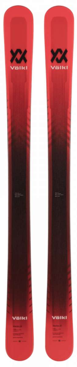 Volkl - Junior's Mantra Ski 2024 is a red ski with black lettering and a distinctive "V" logo on top.