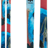 Volkl Revolt 90 Flat Ski 2022-2023 - A blue ski with a white stripe down the middle and black lettering that says "Revolt".