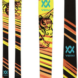 Volkl Revolt 96 Ski 2024 - A black ski with a white stripe down the middle and a blue logo at the top.