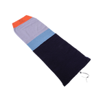Hyperlite Blunt Nose Surf Sock 2023 - A pair of navy blue socks with a light gray stripe and an orange heel.