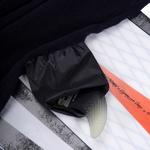 Hyperlite Blunt Nose Surf Sock 2023 - A black sock with a blunt nose shape and white lettering on the heel.