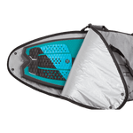 Hyperlite Wakesurf Bag 2023 - Gray bag with black straps and a zippered top, featuring a handle on one end.