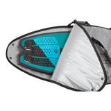 Hyperlite Wakesurf Bag 2023 - Gray bag with black straps and a zippered top, featuring a handle on one end.