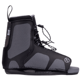 Hyperlite Remix Wake Bindings 2023 - A black binding with a white logo on the side and a strap that wraps around the top of the foot.