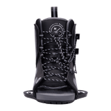 Hyperlite Remix Wake Bindings 2023 - A black wakeboard binding with a white logo on the top strap and a silver buckle.