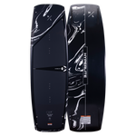 Hyperlite - Junior's 128 Cryptic Wakeboard 2023 is black with white swirls and a black strap.