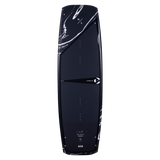 Hyperlite Junior's 128 Cryptic Wakeboard 2023 - A black wakeboard with white marbling and a black strap.