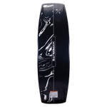 Hyperlite - Cryptic Wakeboard 2023 is a black wakeboard with white marbling and a rectangular logo on top.