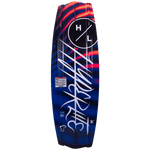 Hyperlite Eden Wakeboard 2023 - A blue, red, and black wakeboard with a white logo on top.
