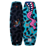 Hyperlite Junior's Murray Wakeboard 2023 - A blue wakeboard with a cartoon monkey riding it, wearing a blue hat and sunglasses.