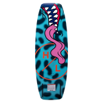 Hyperlite Junior's Murray Wakeboard 2023 - A blue wakeboard with a white and red logo on top, featuring a cartoon image of a boy riding a board.