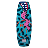 Hyperlite Junior's Murray Wakeboard 2023 - A blue wakeboard with a white and red logo on top, featuring a cartoon image of a boy riding a board.