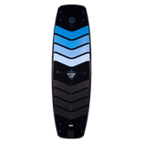 Hyperlite Murray Pro Wakeboard 2023 - A black wakeboard with a blue and white chevron pattern on top, featuring a circular logo at the top center.