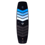 Hyperlite Murray Pro Wakeboard 2023 - A black wakeboard with a blue and white chevron pattern on top, featuring a circular logo at the top center.