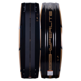 Hyperlite Rusty Pro Wakeboard 2023 - A black wakeboard with a brown stripe down the center and a small logo at the top.
